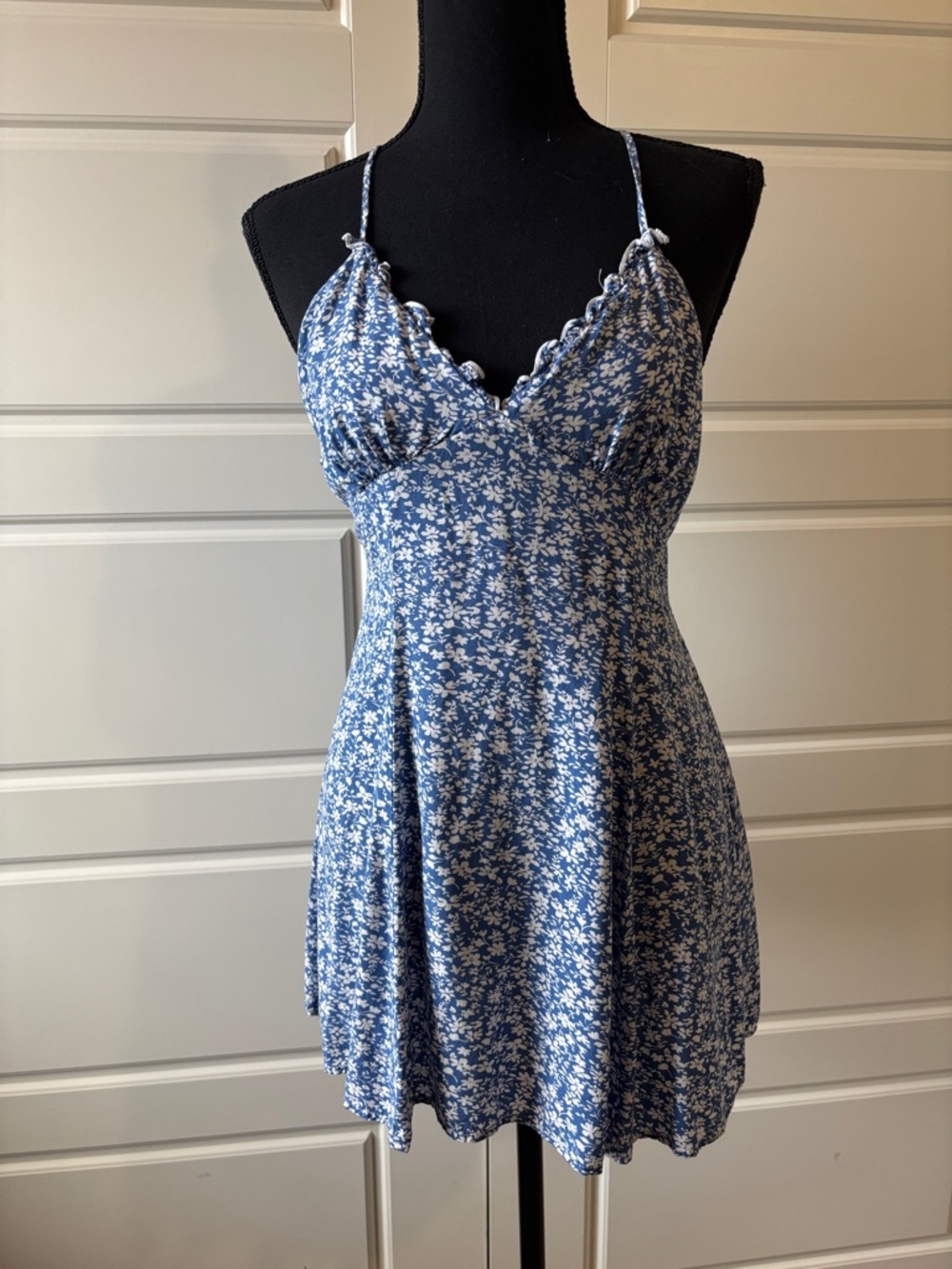 Cider Blue Floral Mini Dress